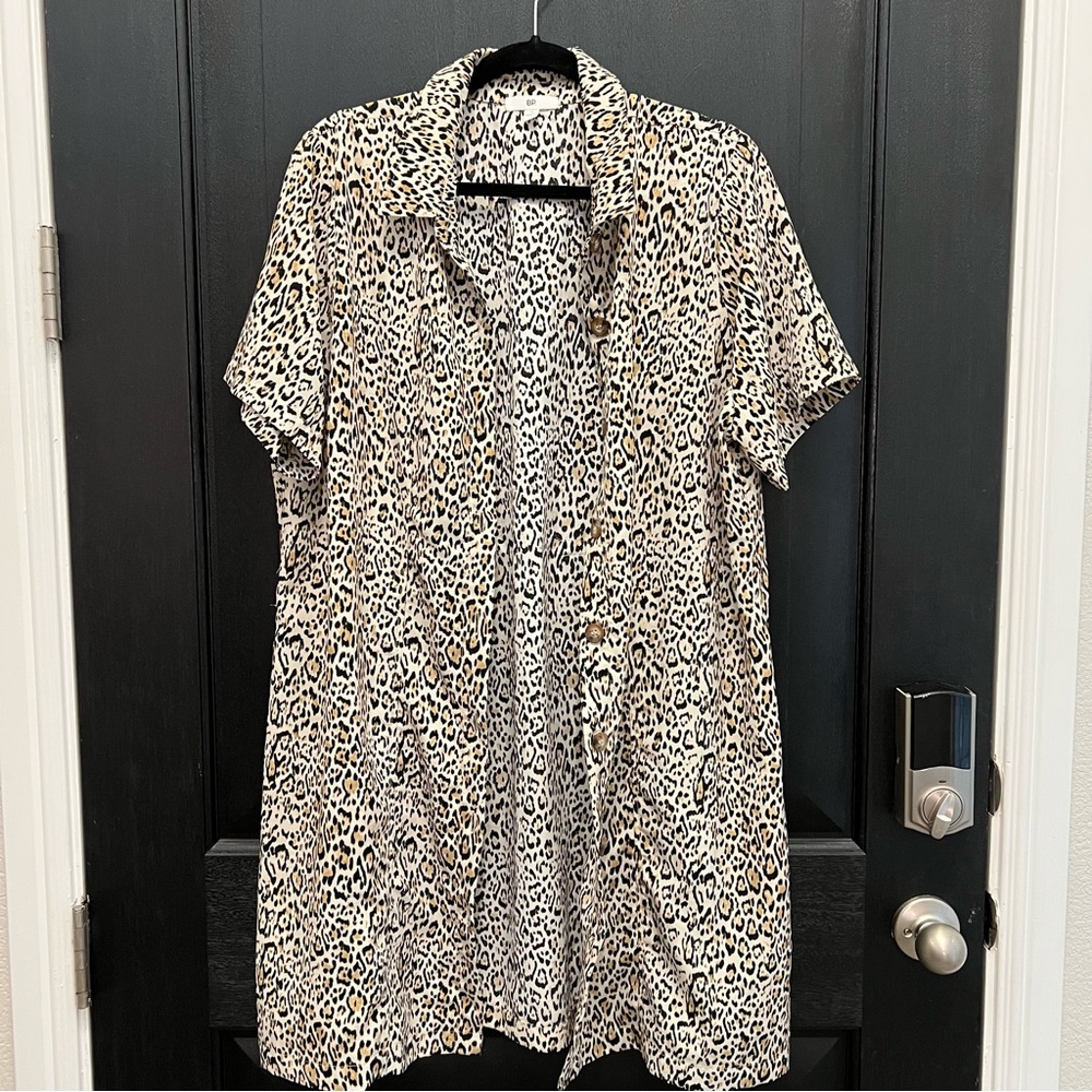 BP Kimono swimsuit coverup Size 1X in leopard print